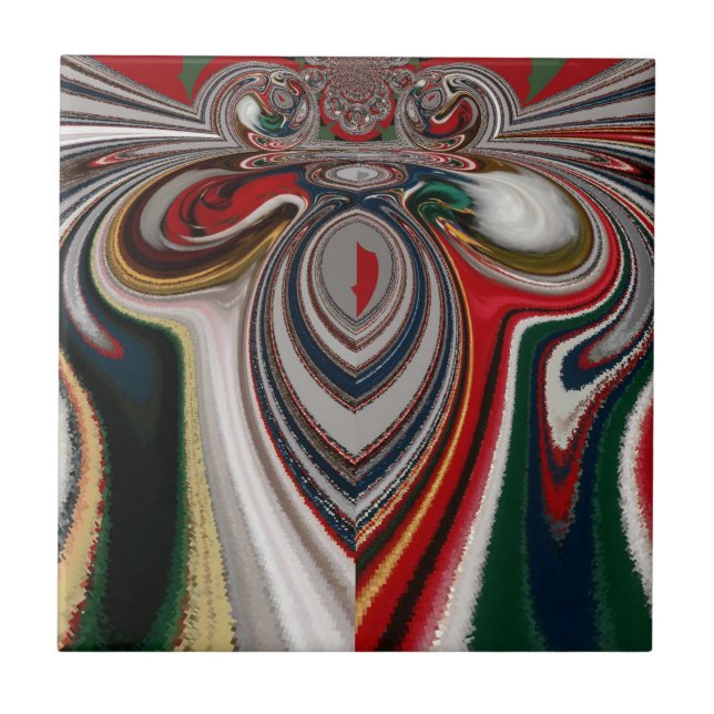 Christmas Retro Vintage Texture Abstract Art Print Tile (Front)
