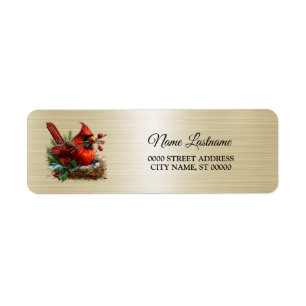 Christmas Return Address Cardinal Red Birds