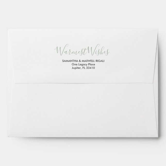 Christmas Return Address Envelopes Sage Green (Back (Top Flap))
