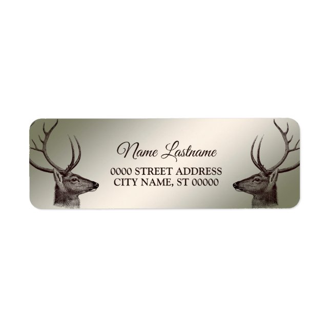 Christmas Return Address Floral Golden Winter (Devant)