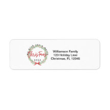 Christmas Return Address Labels for Christmas Card