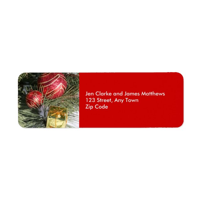 Christmas Return Address Labels Ornament Tree (Front)
