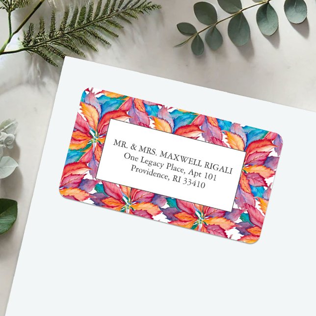 Christmas Return Address Labels Template (Christmas return address labels watercolor poinsettia art by Victoria Grigaliunas of Do Tell A Belle)