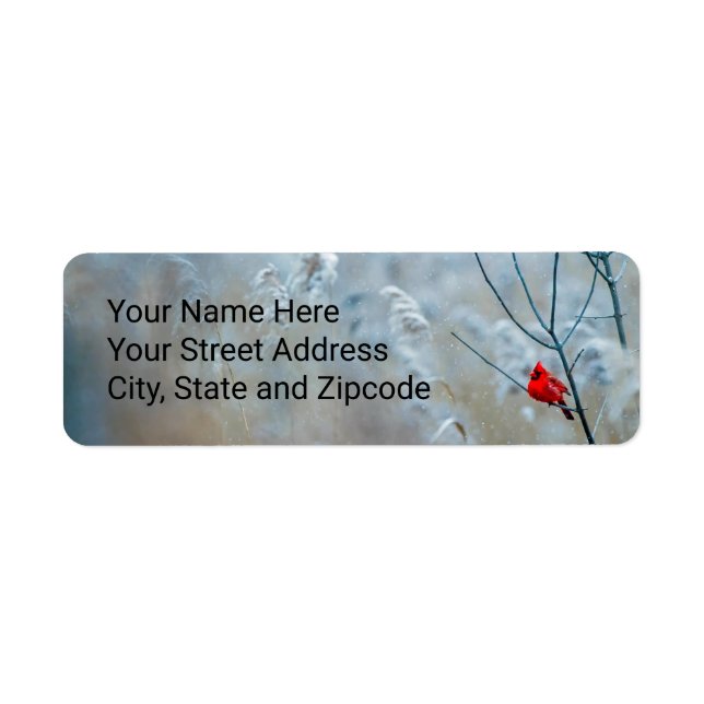 Christmas Return Address Labels with Cardinal Red (Front)