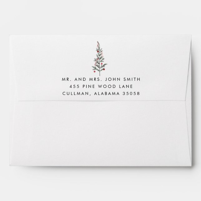 Christmas Return Address on Back Flap Envelope (Back (Top Flap))