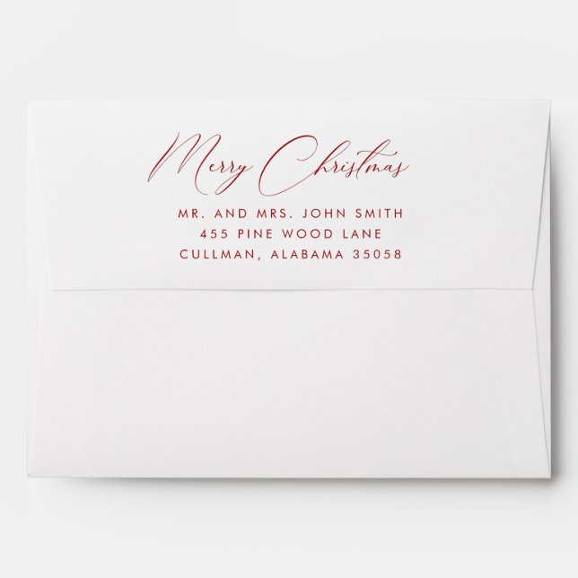 Christmas Return Address on Back Flap Envelope (Back (Top Flap))