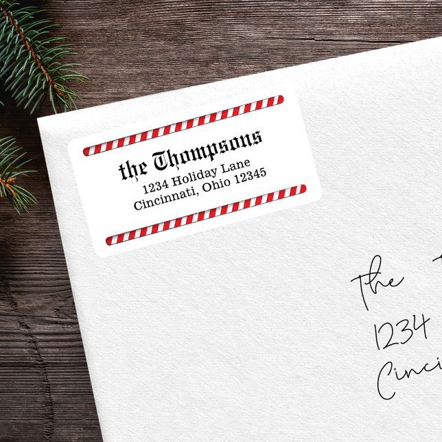 Christmas Return Address Red and White Label (Simple red and white return address label. )