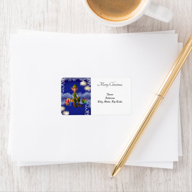 Christmas Return/ Shipping  Address Label, Elf Label (Insitu)