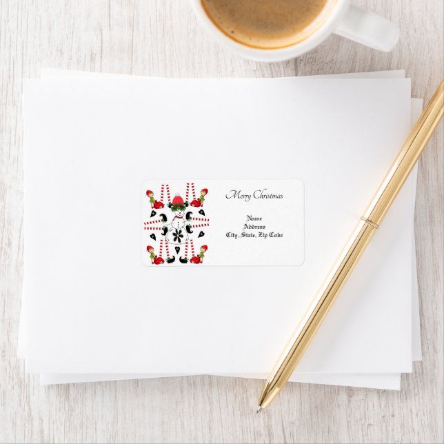 Christmas Return/ Shipping  Address Label Snowman  (Insitu)