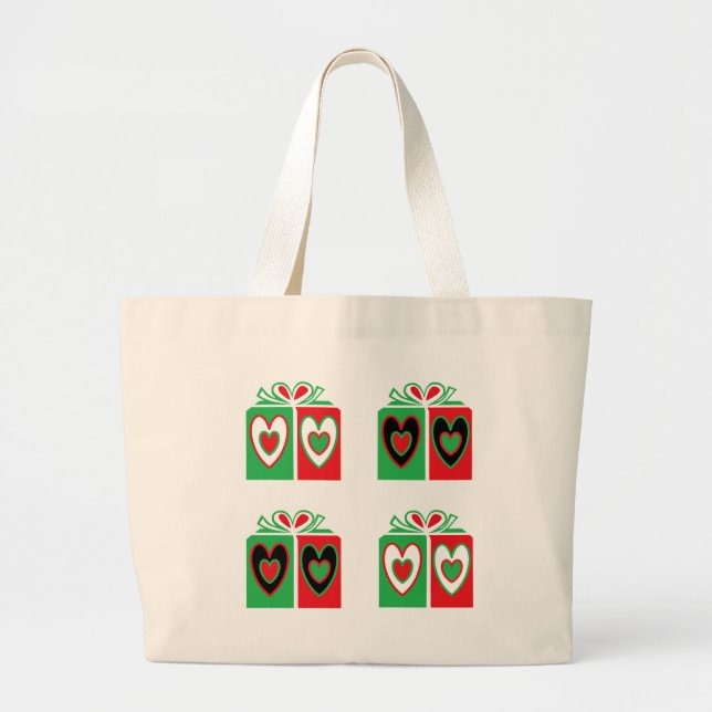 Christmas Reusable Canvas Personalized Tote Bags (Front)
