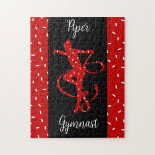 Christmas Rhythmic Gymnastics Red Candy Sprinkle Jigsaw Puzzle