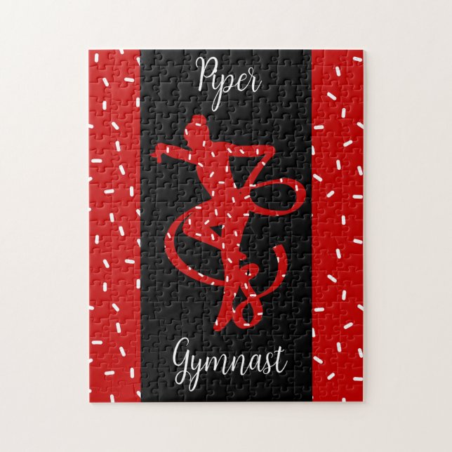 Christmas Rhythmic Gymnastics Red Candy Sprinkle Jigsaw Puzzle (Vertical)
