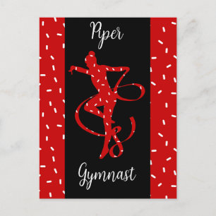 Christmas Rhythmic Gymnastics Red Candy Sprinkle Postcard