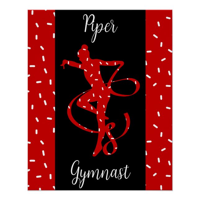 Christmas Rhythmic Gymnastics Red Candy Sprinkle Poster (Front)