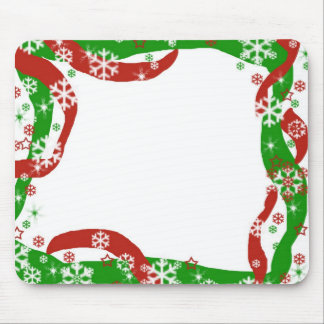 Christmas Ribbon and Snowflake template Mouse Pad