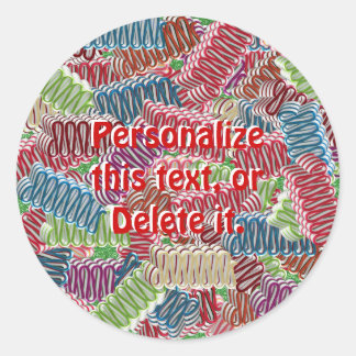 Christmas Ribbon Candies-STICKERS Classic Round Sticker