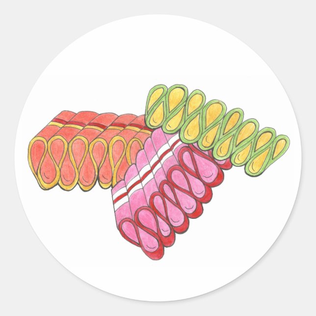 Christmas Ribbon Candy Candies Holiday Stickers (Front)