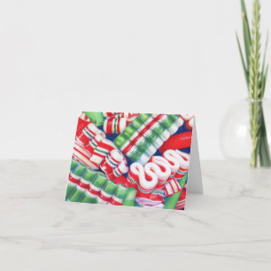 Christmas ribbon candy note card
