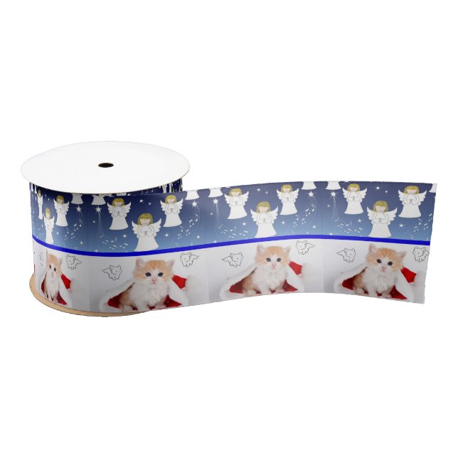 Christmas Ribbon, Christmas Angel Satin Ribbon (Spool)