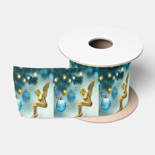 Christmas Ribbon, Christmas Angel Satin Ribbon (Spool)