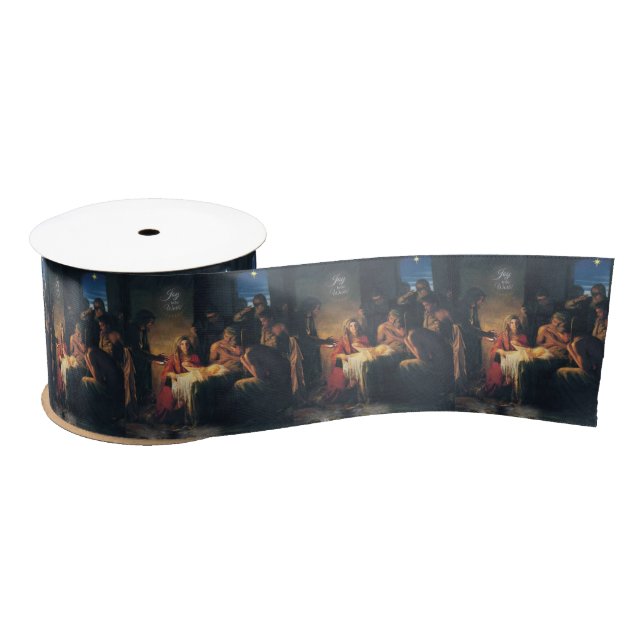 Christmas Ribbon, Christmas Jesus Christ Satin Ribbon (Spool)