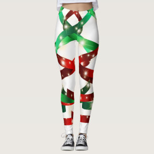 Christmas ribbon leggings