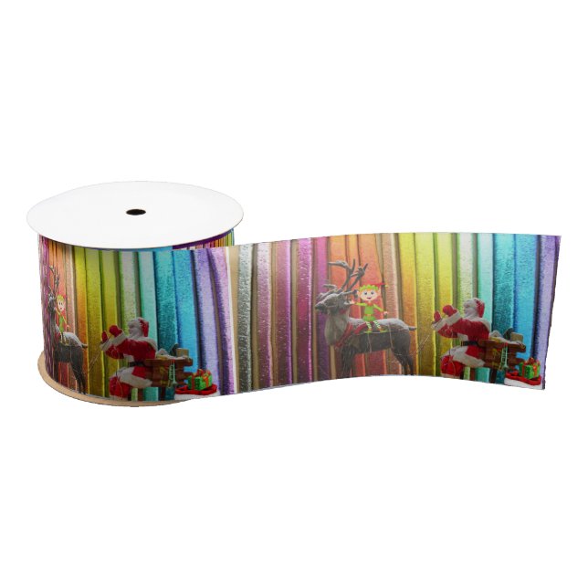Christmas Ribbon, Santa Satin Ribbon (Spool)