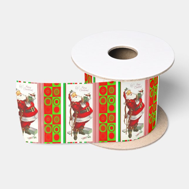 Christmas Ribbon, Santa Satin Ribbon (Spool)