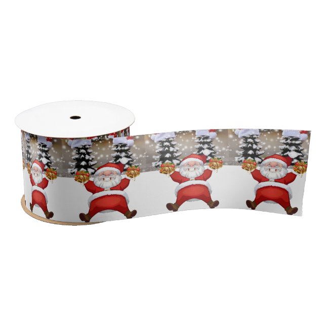 Christmas Ribbon, Santa Satin Ribbon (Spool)