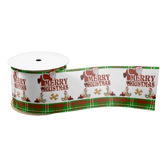 Christmas Ribbon, Santa Satin Ribbon (Spool)