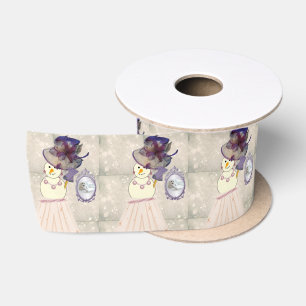 Christmas Ribbon, Snowman Satin Ribbon