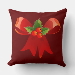 Christmas Ribbon Throw Pillow