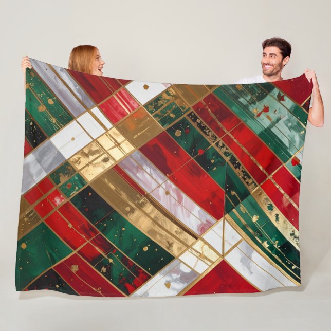 Christmas Ribbons Fleece Blanket (In Situ)