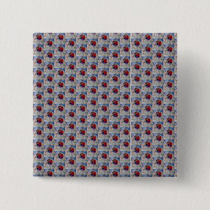 Christmas Robin 2 Inch Square Button