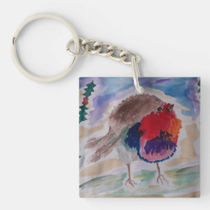 Christmas Robin Acrylic Keychain