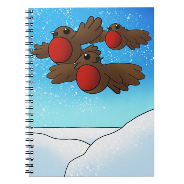 Christmas Robin Birds Notebook (Front)