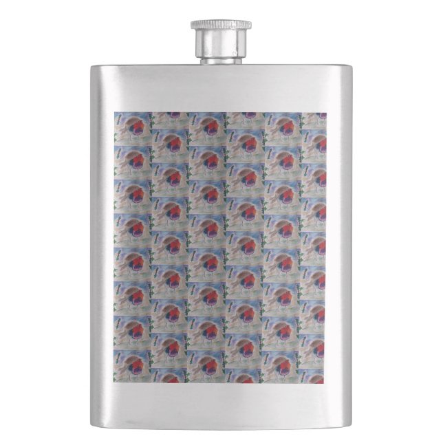 Christmas Robin Classic Hip Flask (Front)