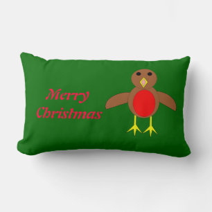 Christmas Robin Customizable Pillow