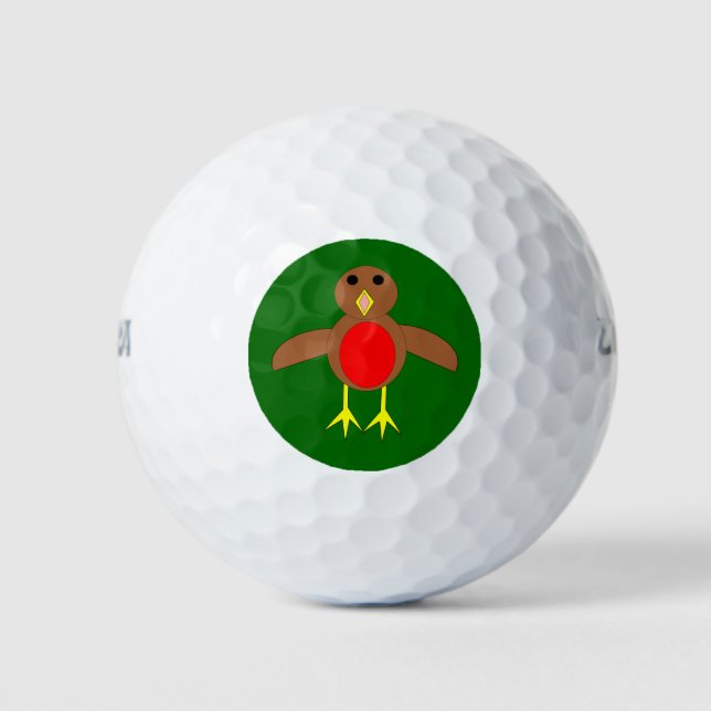 Christmas Robin Golf Ball (Front)