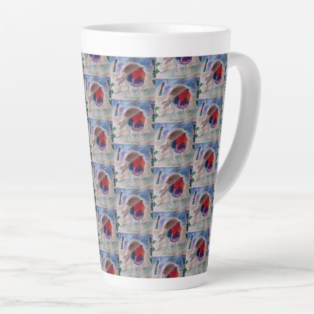 Christmas Robin  Latte Mug (Right Angle)
