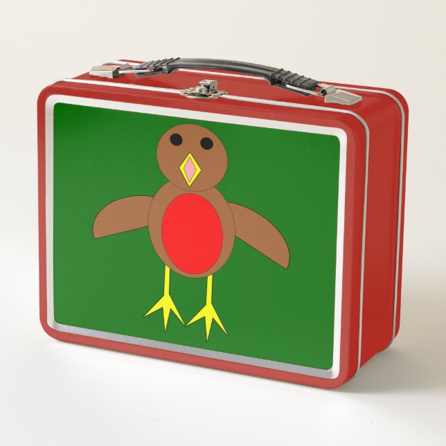 Christmas Robin Metal Lunch Box (Front)