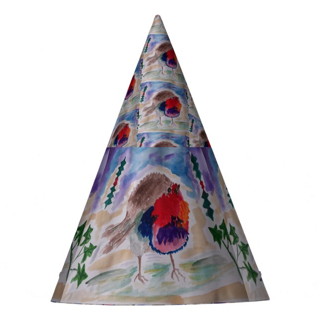 Christmas Robin Party Hat (Front)