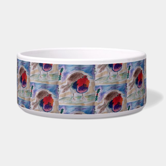 Christmas Robin Pet Bowl (Front)