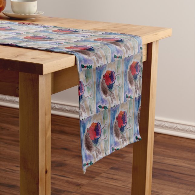 Christmas Robin Short Table Runner (In Situ)