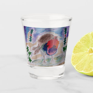Christmas Robin  Shot Glass