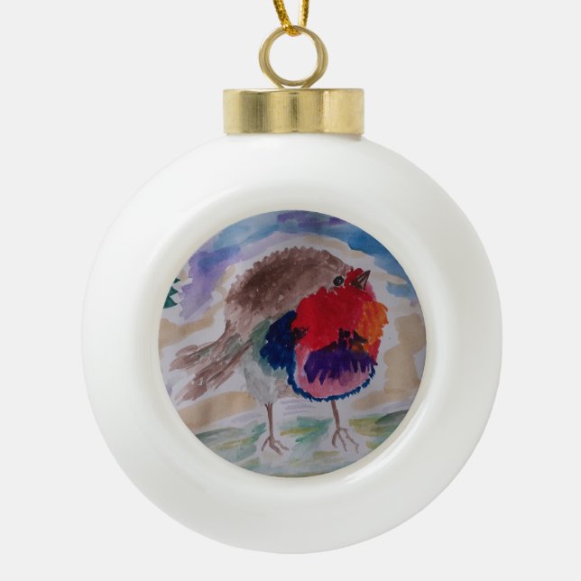 Christmas Robin Snowflake Framed Decoration (Front)