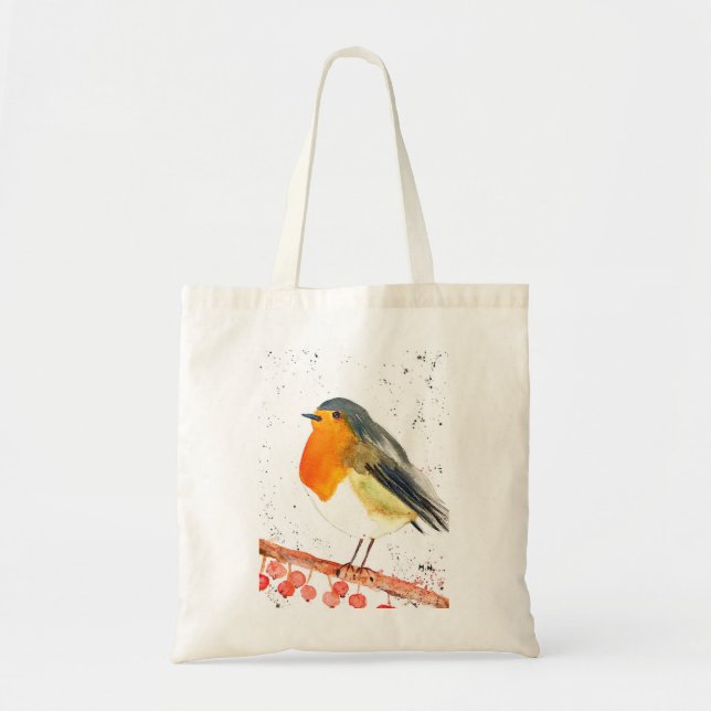 Christmas robin tote bag (Front)