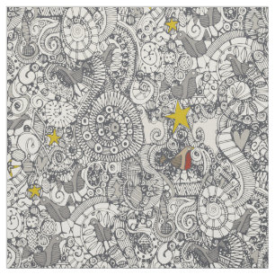christmas robin tree fabric