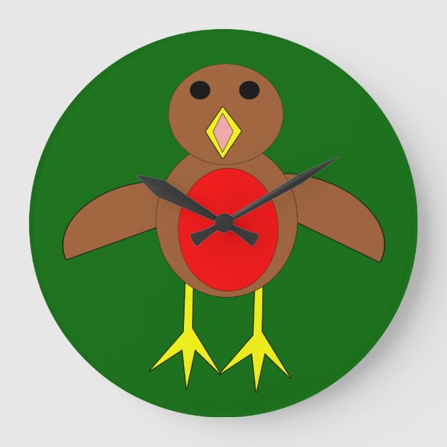 Christmas Robin Wall Clock (Front)