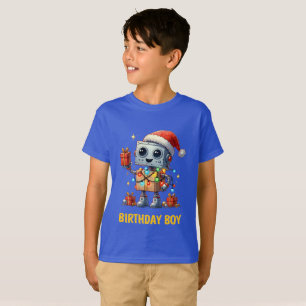 Christmas Robot Birthday Boy Personalized T-Shirt